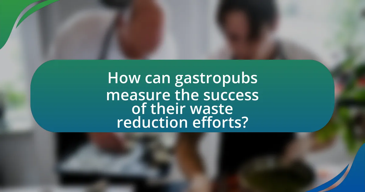 How can gastropubs measure the success of their waste reduction efforts?