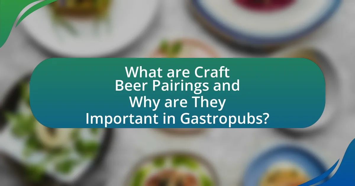 What are Craft Beer Pairings and Why are They Important in Gastropubs?