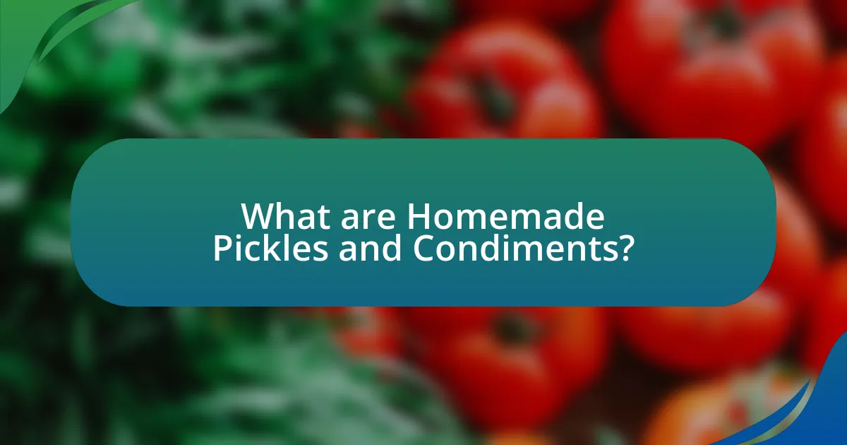 What are Homemade Pickles and Condiments?