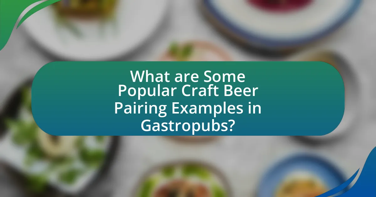 What are Some Popular Craft Beer Pairing Examples in Gastropubs?