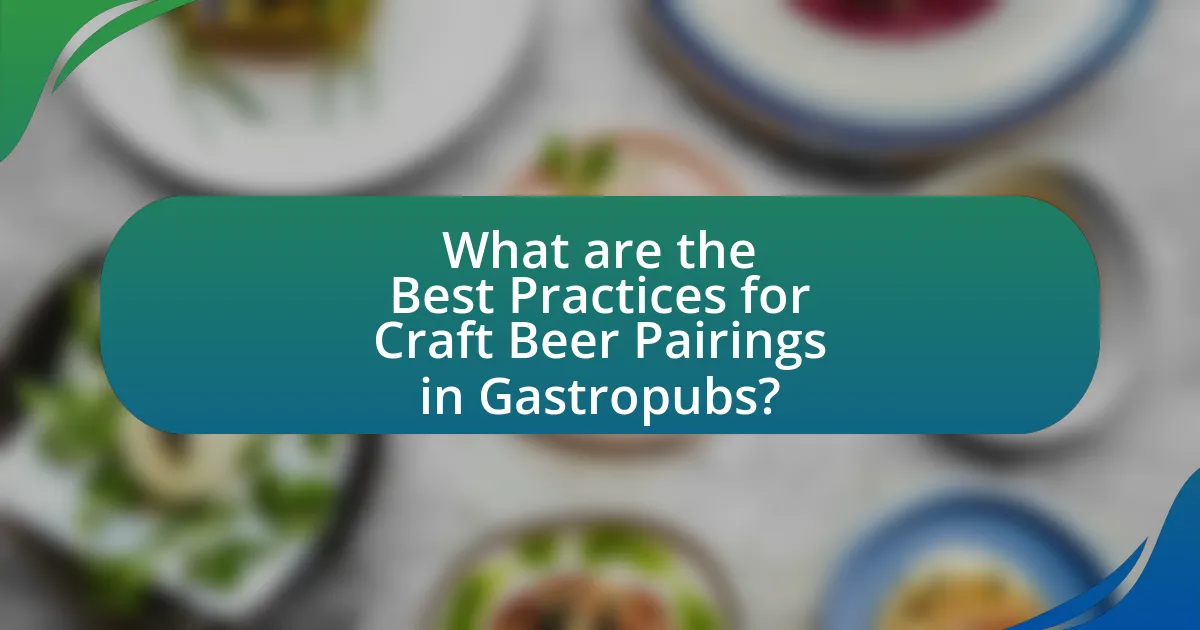 What are the Best Practices for Craft Beer Pairings in Gastropubs?