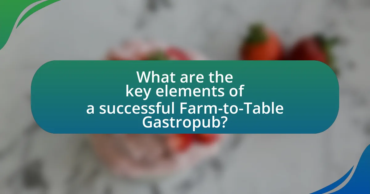 What are the key elements of a successful Farm-to-Table Gastropub?