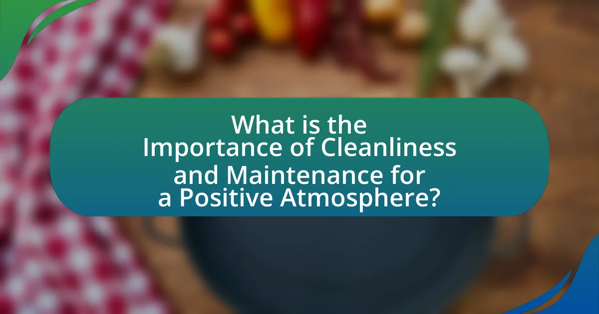 What is the Importance of Cleanliness and Maintenance for a Positive Atmosphere?