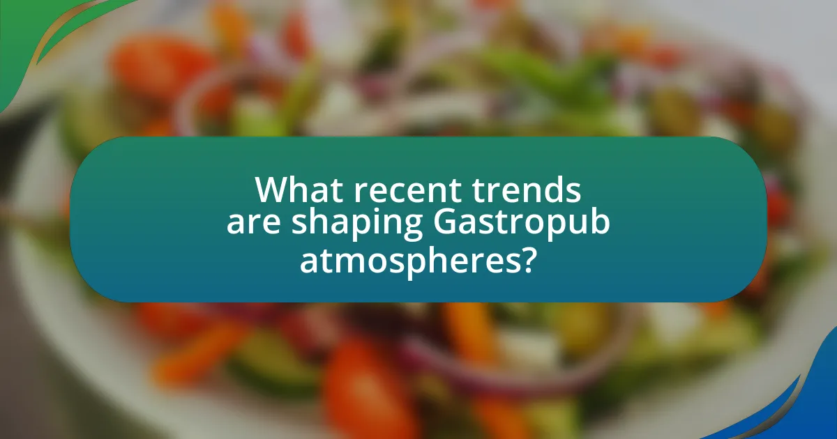 What recent trends are shaping Gastropub atmospheres?